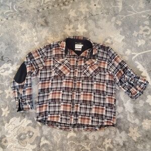 Goodfellow & Co Brown Plaid Shirt Size Large